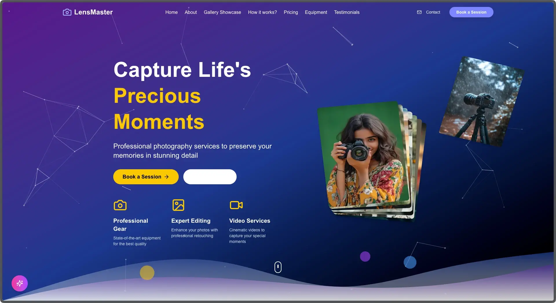 CraftFlow NextJS photography Template - main view