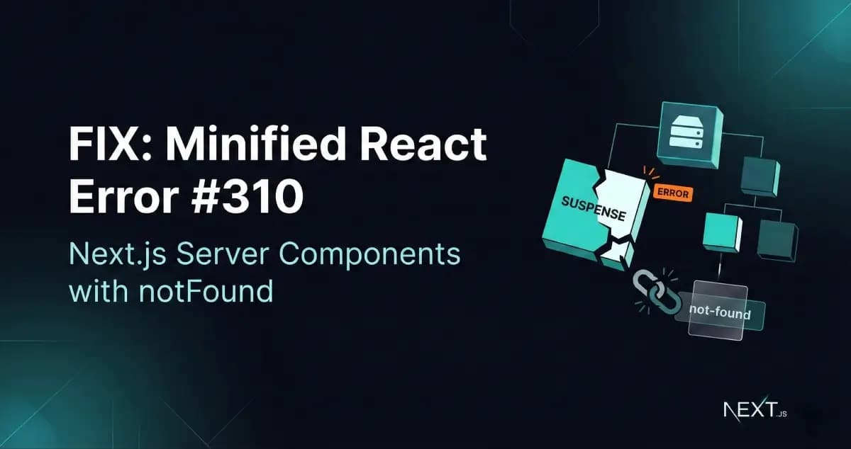 Fix: Minified React Error #310 with notFound in Suspended Server Components
