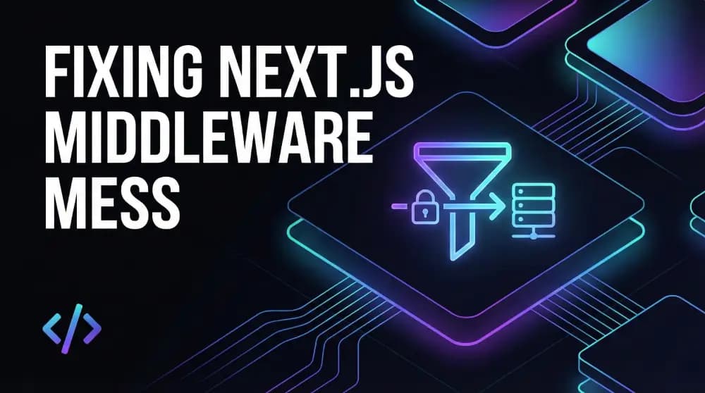 Fixing the Middleware Mess: Next.js 16 Best Practices for Authentication and Edge Functions