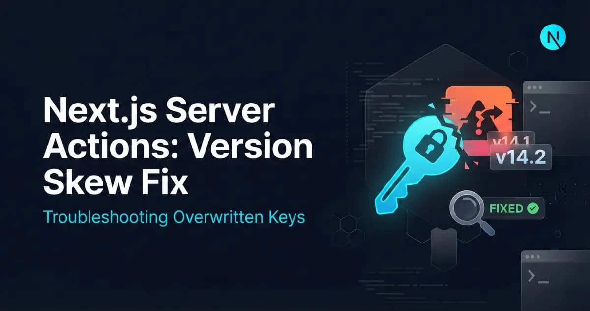 Fix: Next.js Client Cannot Recover from Version Skew in Server Actions